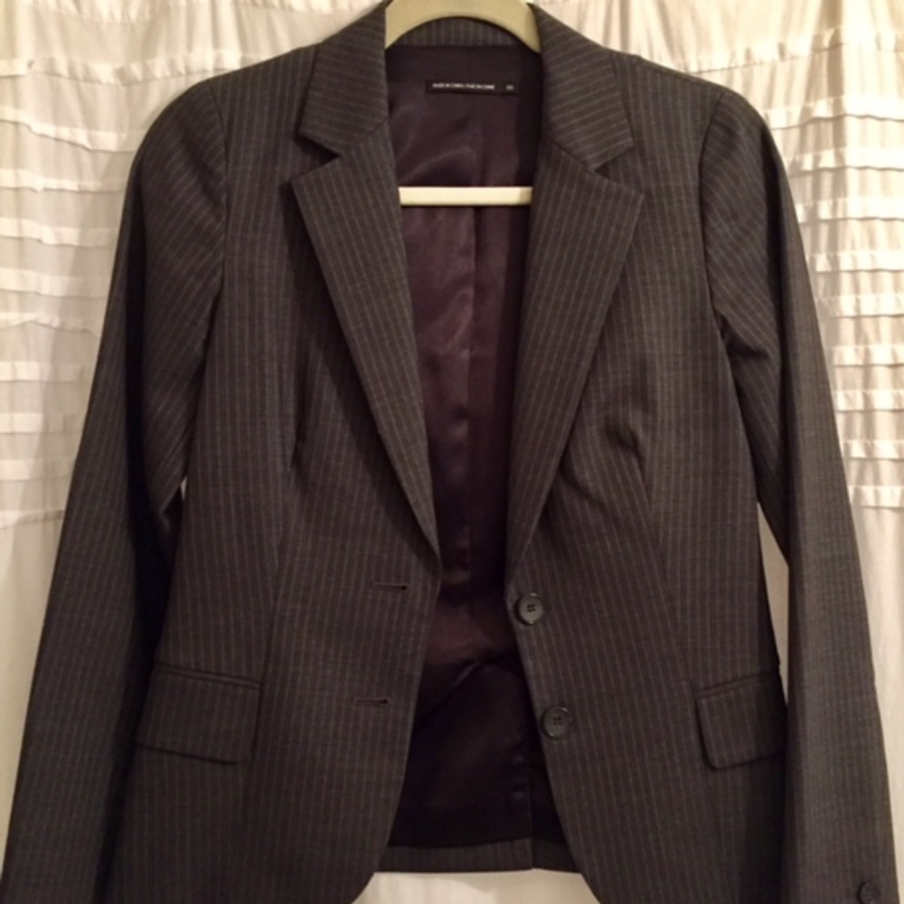 CLUB MONACO Wool Blend Pinstripe Blazer - 00